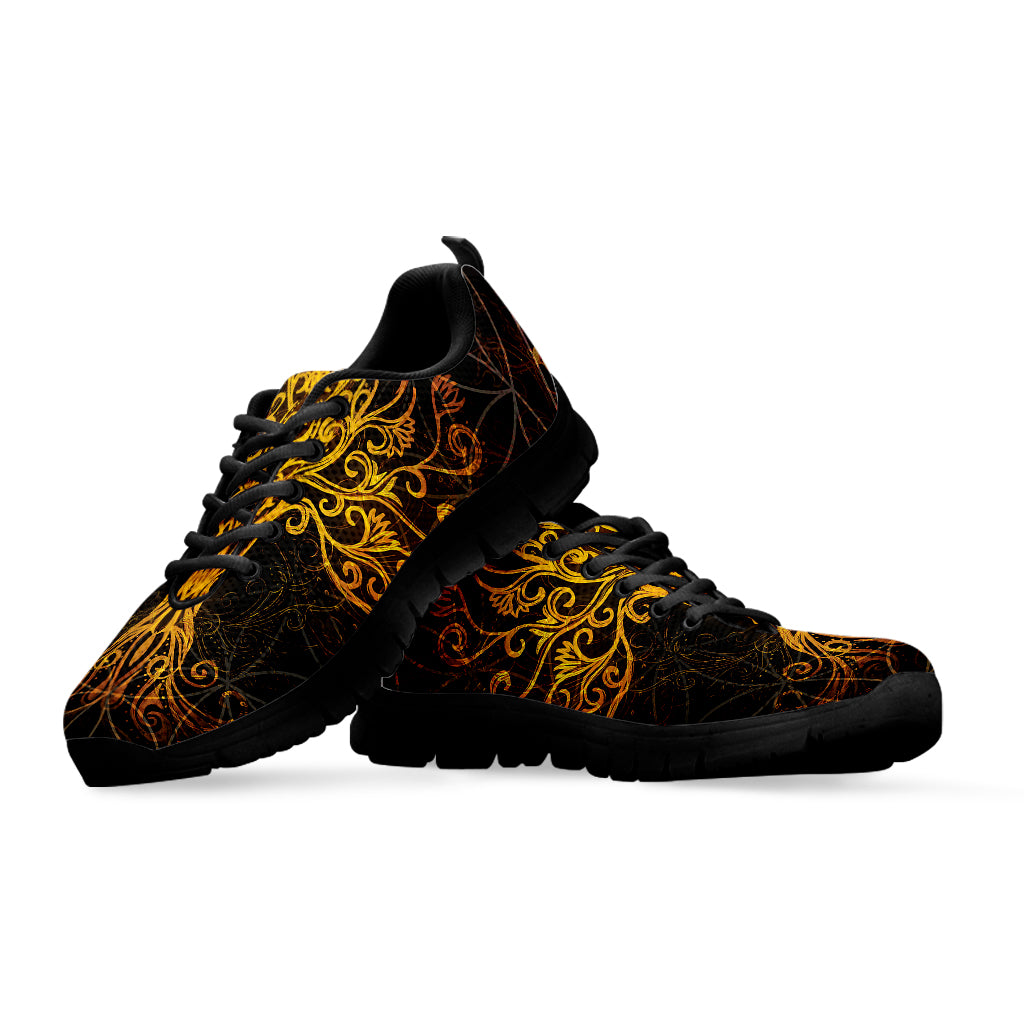 Yggdrasil Tree Of Life Print Black Sneakers