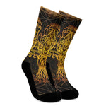 Yggdrasil Tree Of Life Print Crew Socks