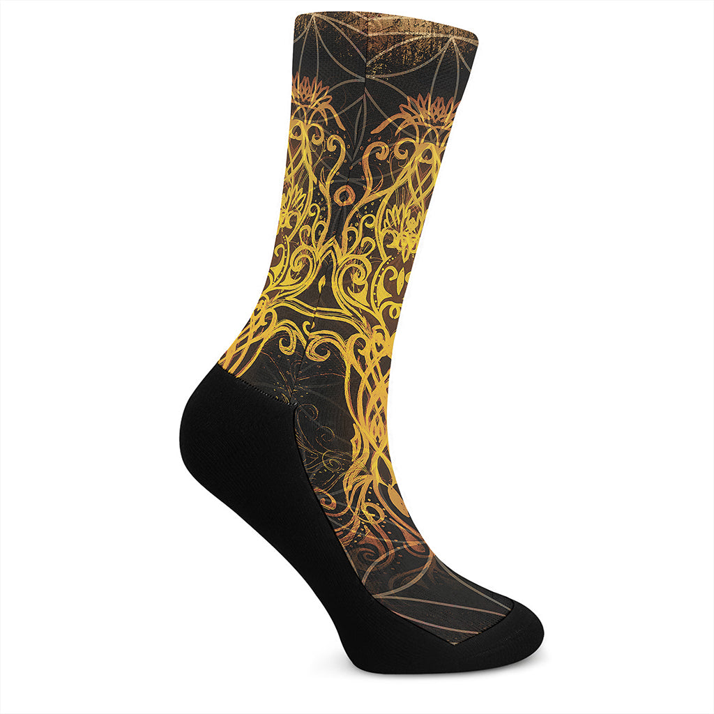 Yggdrasil Tree Of Life Print Crew Socks