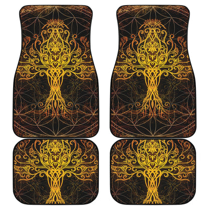 Yggdrasil Tree Of Life Print Front and Back Car Floor Mats