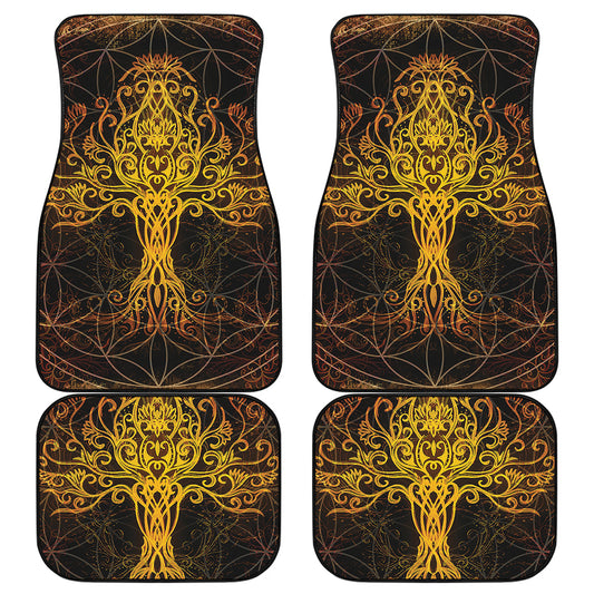 Yggdrasil Tree Of Life Print Front and Back Car Floor Mats