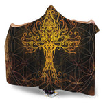Yggdrasil Tree Of Life Print Hooded Blanket