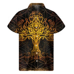 Yggdrasil Tree Of Life Print Men's Short Sleeve Shirt