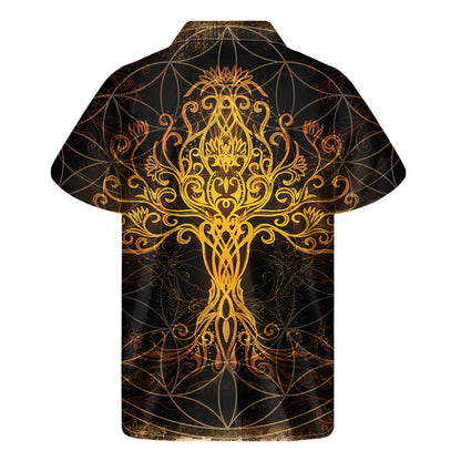 Yggdrasil Tree Of Life Print Men's Short Sleeve Shirt