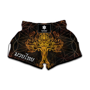 Yggdrasil Tree Of Life Print Muay Thai Boxing Shorts