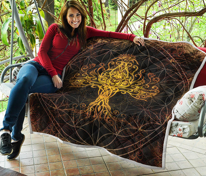 Yggdrasil Tree Of Life Print Quilt