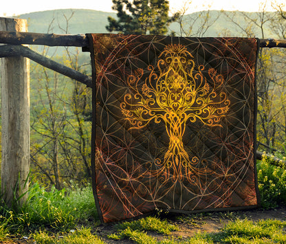Yggdrasil Tree Of Life Print Quilt