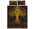 Yggdrasil Tree Of Life Print Quilt Bed Set
