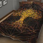 Yggdrasil Tree Of Life Print Quilt Bed Set