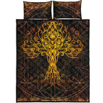 Yggdrasil Tree Of Life Print Quilt Bed Set