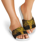 Yggdrasil Tree Of Life Print White Slide Sandals