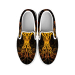 Yggdrasil Tree Of Life Print White Slip On Shoes
