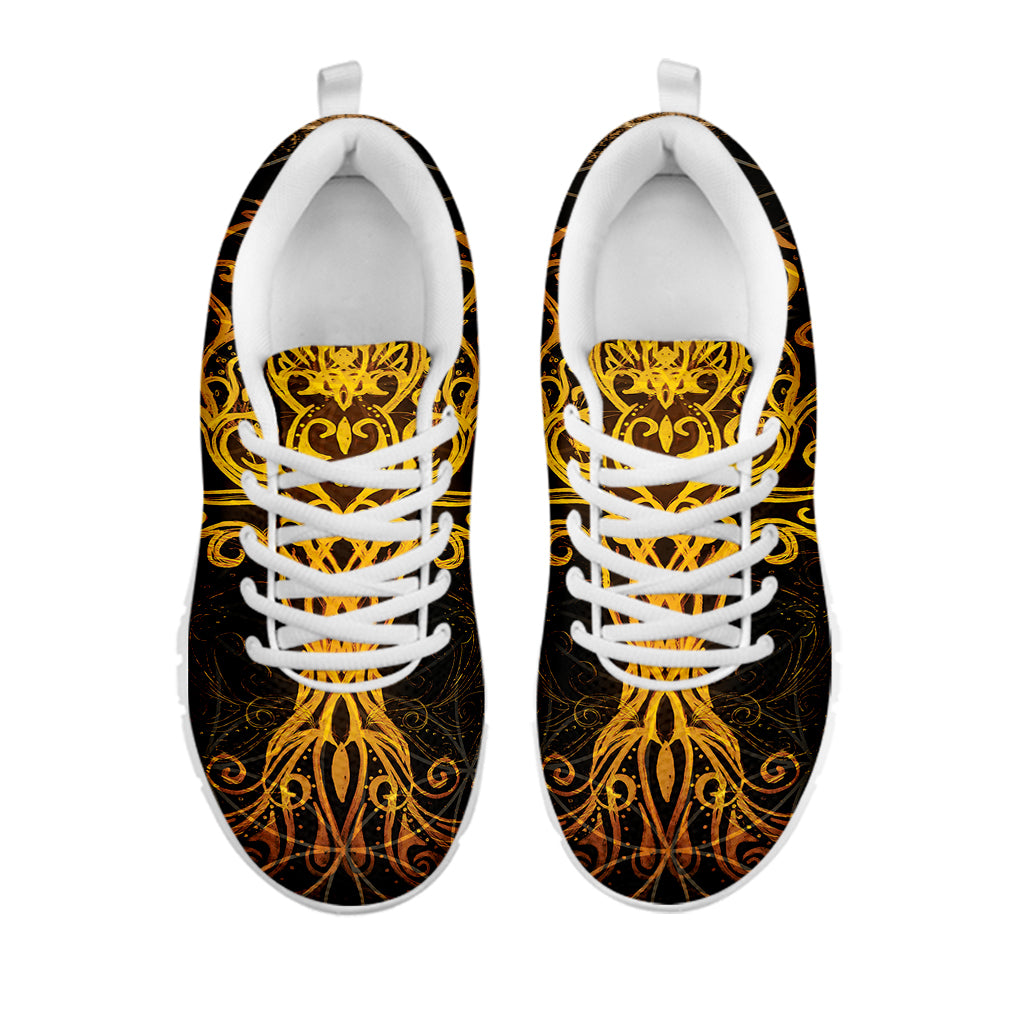 Yggdrasil Tree Of Life Print White Sneakers