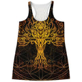 Yggdrasil Tree Of Life Print Women's Racerback Tank Top