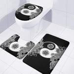 Yin And Yang Koi Carp Fish Print 3 Piece Bath Mat Set