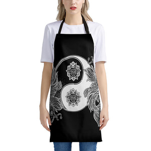 Yin And Yang Koi Carp Fish Print Apron