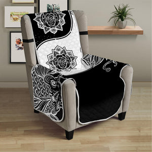 Yin And Yang Koi Carp Fish Print Armchair Protector