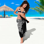 Yin And Yang Koi Carp Fish Print Beach Sarong Wrap