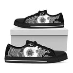 Yin And Yang Koi Carp Fish Print Black Low Top Shoes 