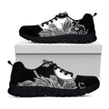 Yin And Yang Koi Carp Fish Print Black Running Shoes