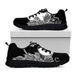 Yin And Yang Koi Carp Fish Print Black Sneakers