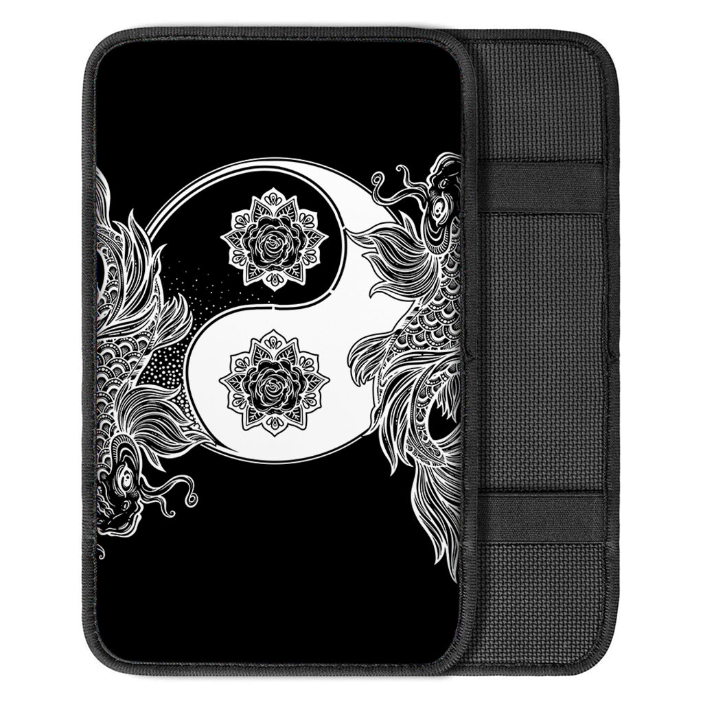Yin And Yang Koi Carp Fish Print Car Center Console Cover