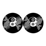 Yin And Yang Koi Carp Fish Print Car Coasters