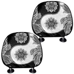 Yin And Yang Koi Carp Fish Print Car Headrest Covers