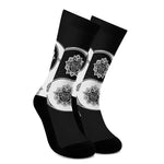 Yin And Yang Koi Carp Fish Print Crew Socks