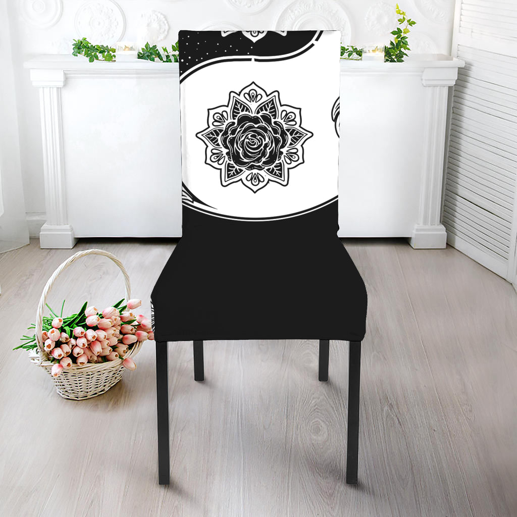 Yin And Yang Koi Carp Fish Print Dining Chair Slipcover