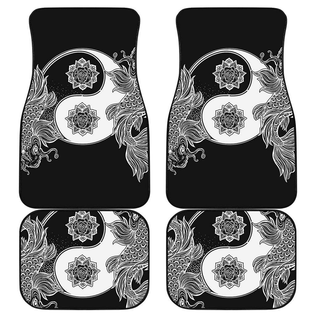 Yin And Yang Koi Carp Fish Print Front and Back Car Floor Mats