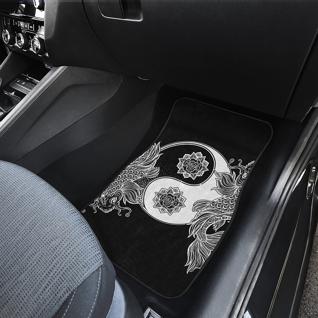 Yin And Yang Koi Carp Fish Print Front and Back Car Floor Mats