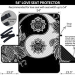 Yin And Yang Koi Carp Fish Print Loveseat Protector