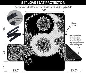 Yin And Yang Koi Carp Fish Print Loveseat Protector