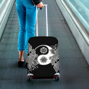 Yin And Yang Koi Carp Fish Print Luggage Cover