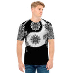 Yin And Yang Koi Carp Fish Print Men's T-Shirt