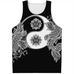 Yin And Yang Koi Carp Fish Print Men's Tank Top