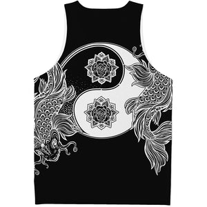 Yin And Yang Koi Carp Fish Print Men's Tank Top