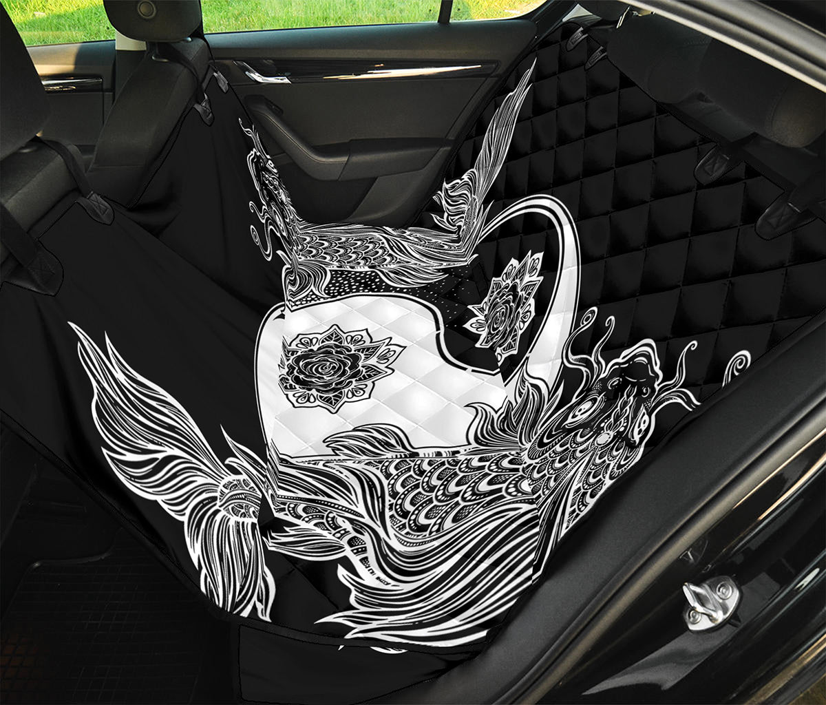 Yin And Yang Koi Carp Fish Print Pet Car Back Seat Cover