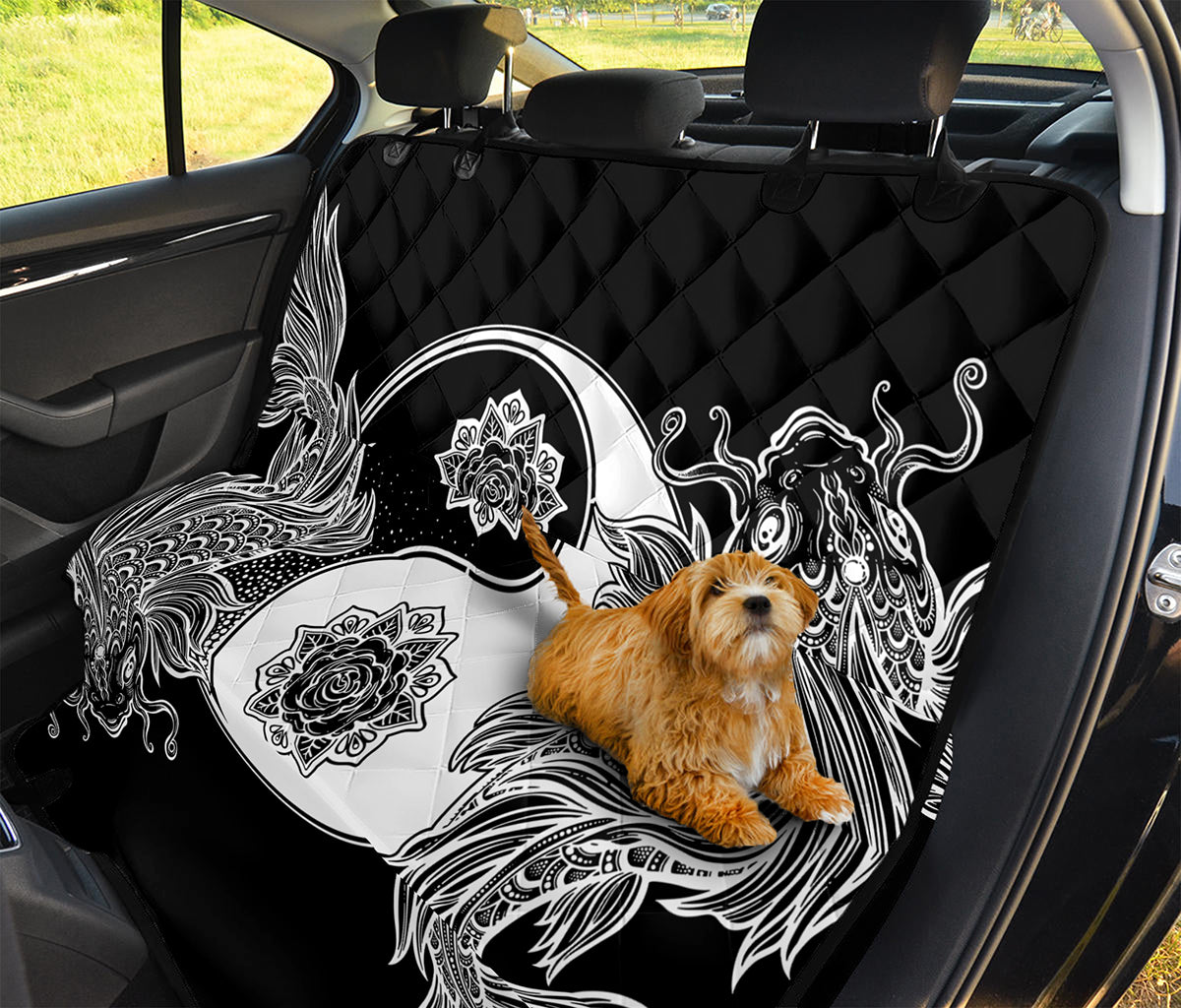 Yin And Yang Koi Carp Fish Print Pet Car Back Seat Cover