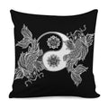 Yin And Yang Koi Carp Fish Print Pillow Cover