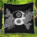 Yin And Yang Koi Carp Fish Print Quilt