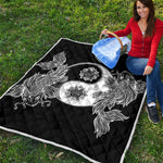 Yin And Yang Koi Carp Fish Print Quilt