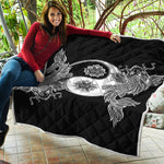 Yin And Yang Koi Carp Fish Print Quilt