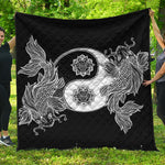 Yin And Yang Koi Carp Fish Print Quilt