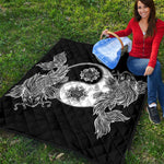 Yin And Yang Koi Carp Fish Print Quilt