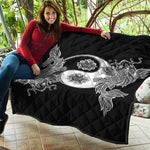Yin And Yang Koi Carp Fish Print Quilt