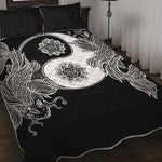 Yin And Yang Koi Carp Fish Print Quilt Bed Set