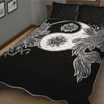 Yin And Yang Koi Carp Fish Print Quilt Bed Set
