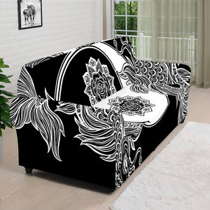 Yin And Yang Koi Carp Fish Print Sofa Cover